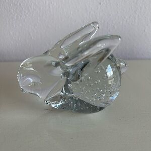 Clear Glass Rabbit Figurine